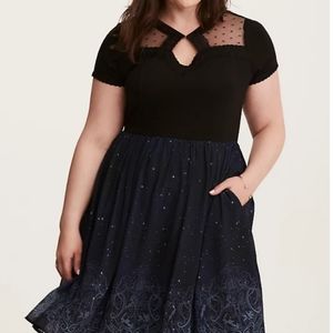 Torrid Harry Potter Navy/Black Hogwarts Dress